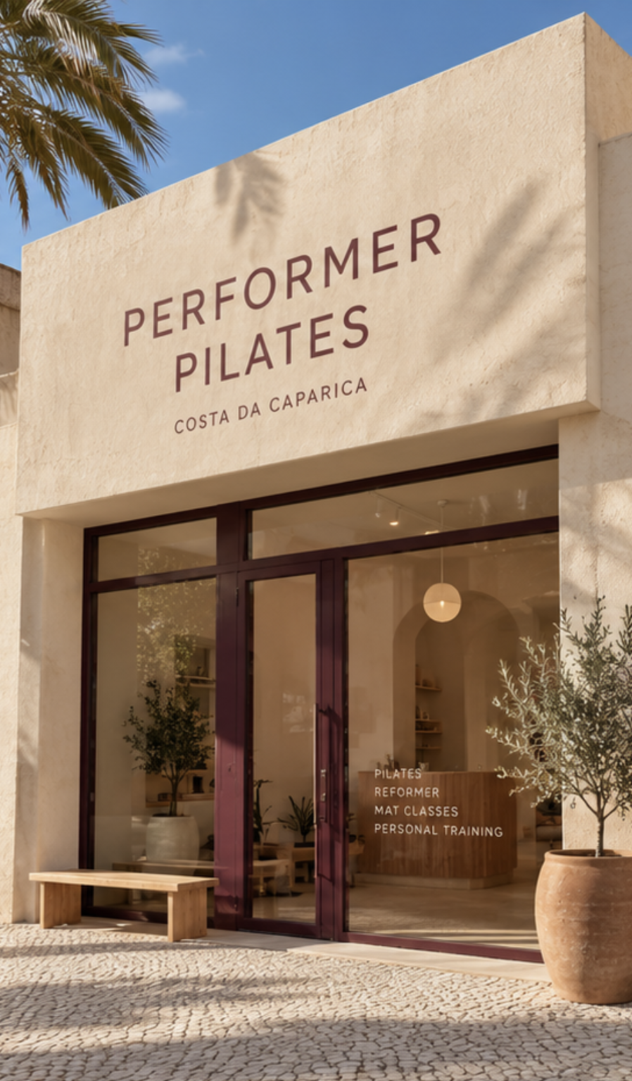Illustrative Performer Pilates storefront in Costa da Caparica